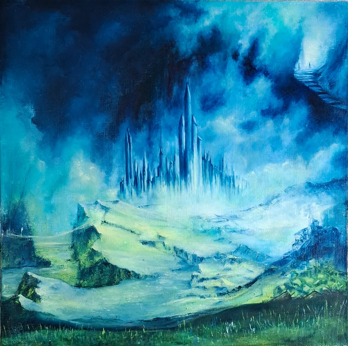 D'un monde à l'autre - Huile 60x60cm